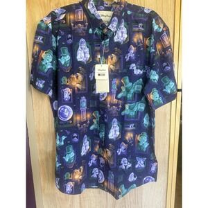 NWT!! Disney Parks RSVLTS The Haunted Mansion Men's Button Up Shirt | Large